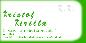 kristof kirilla business card